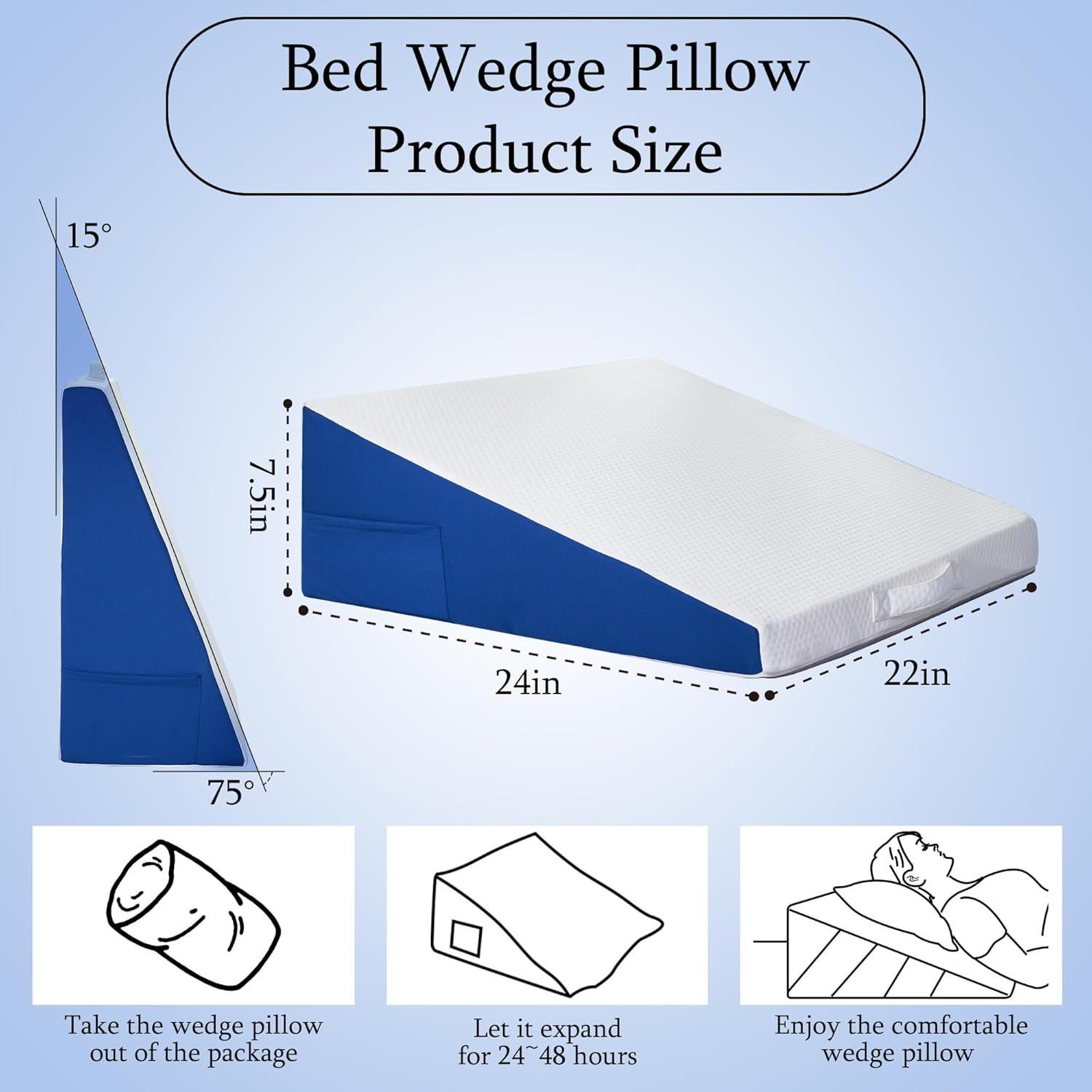 Cojín en Cuña Pilyore 19 cm con Funda Lavable y Bolsillos