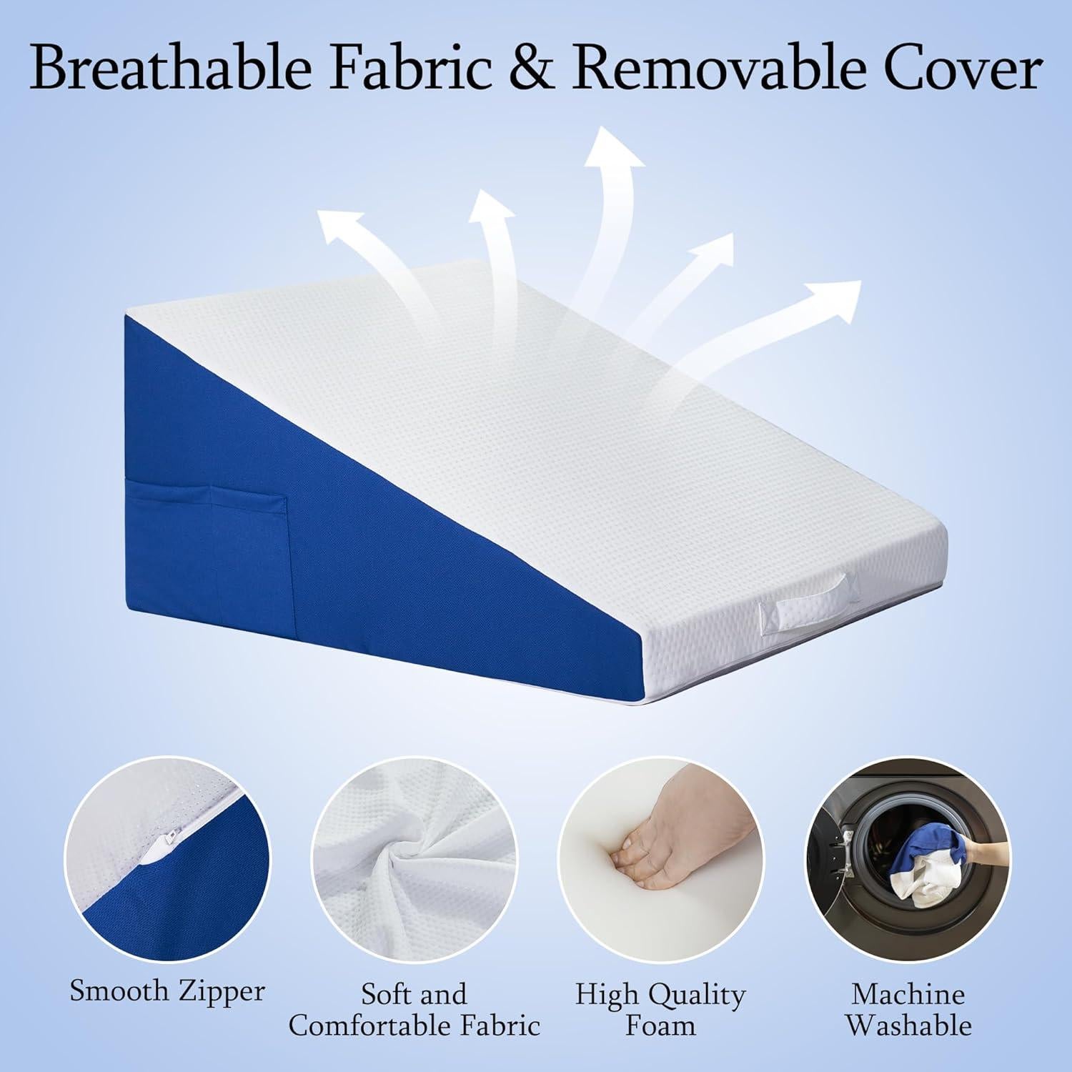 Cojín en Cuña Pilyore 19 cm con Funda Lavable y Bolsillos