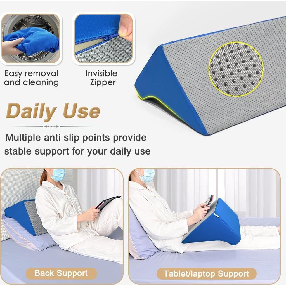 Cojín en cuña Mistuki 60 cm para dormir y soporte médico
