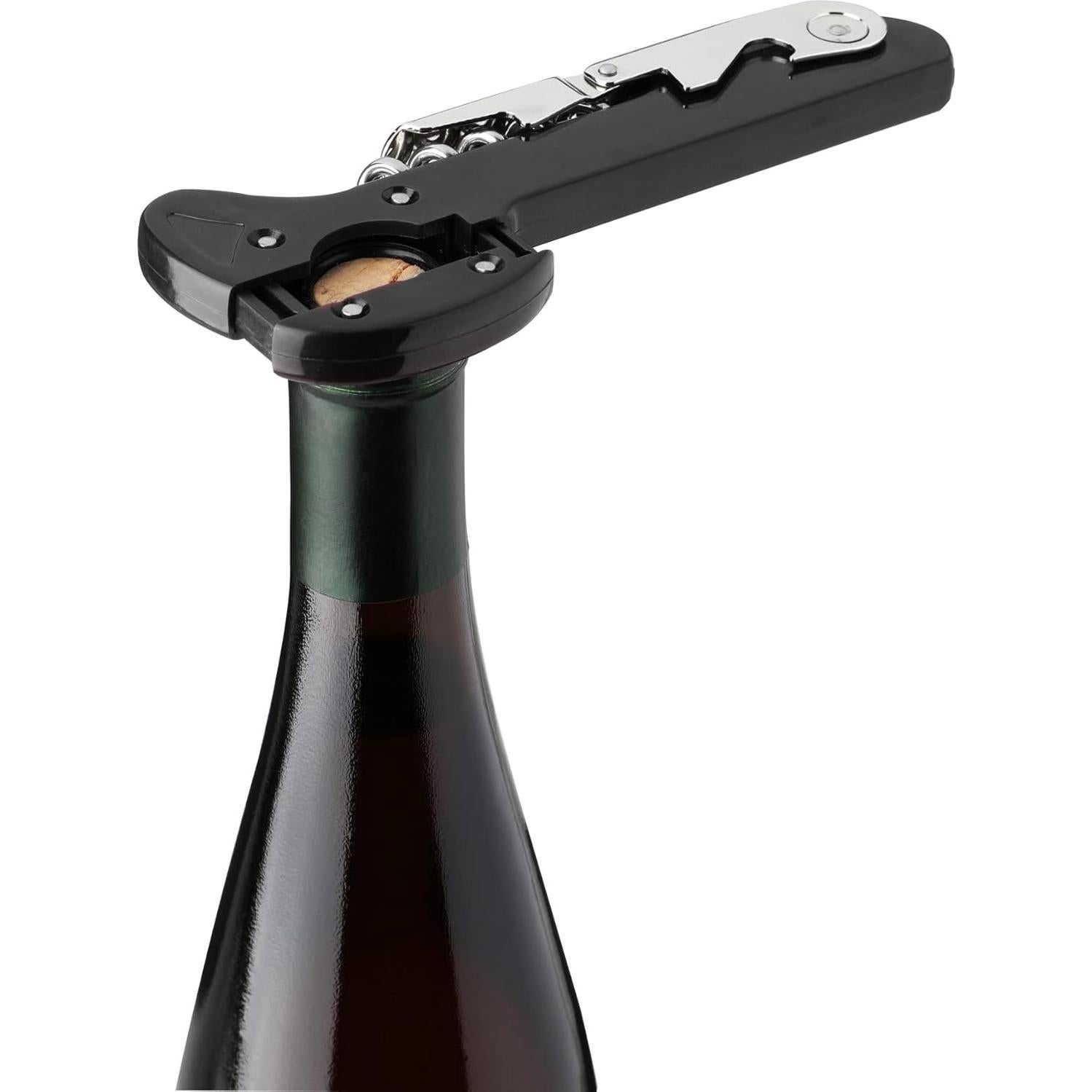 Sacacorchos Doble Bisagra True Recoil Acero Inoxidable Negro