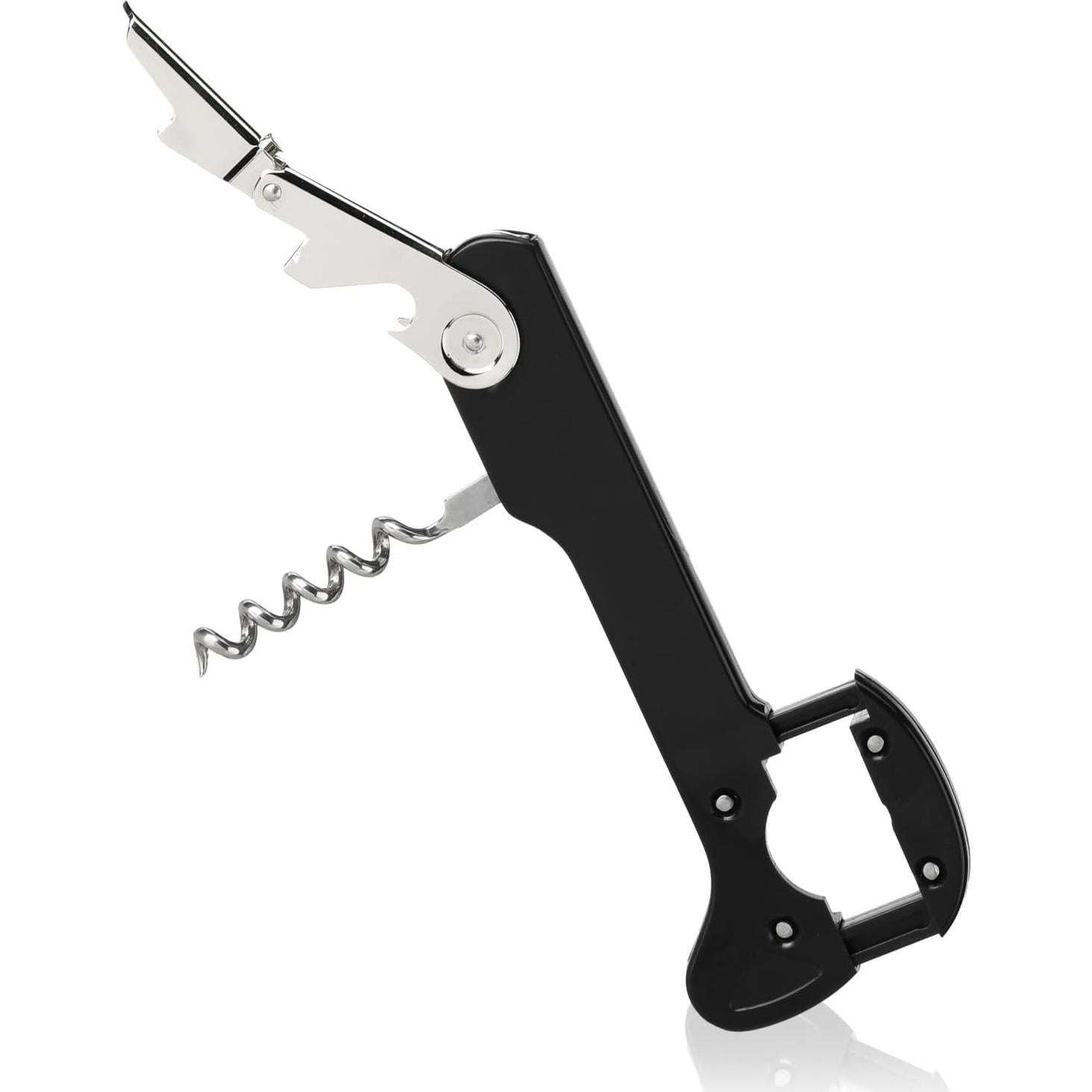 Sacacorchos Doble Bisagra True Recoil Acero Inoxidable Negro