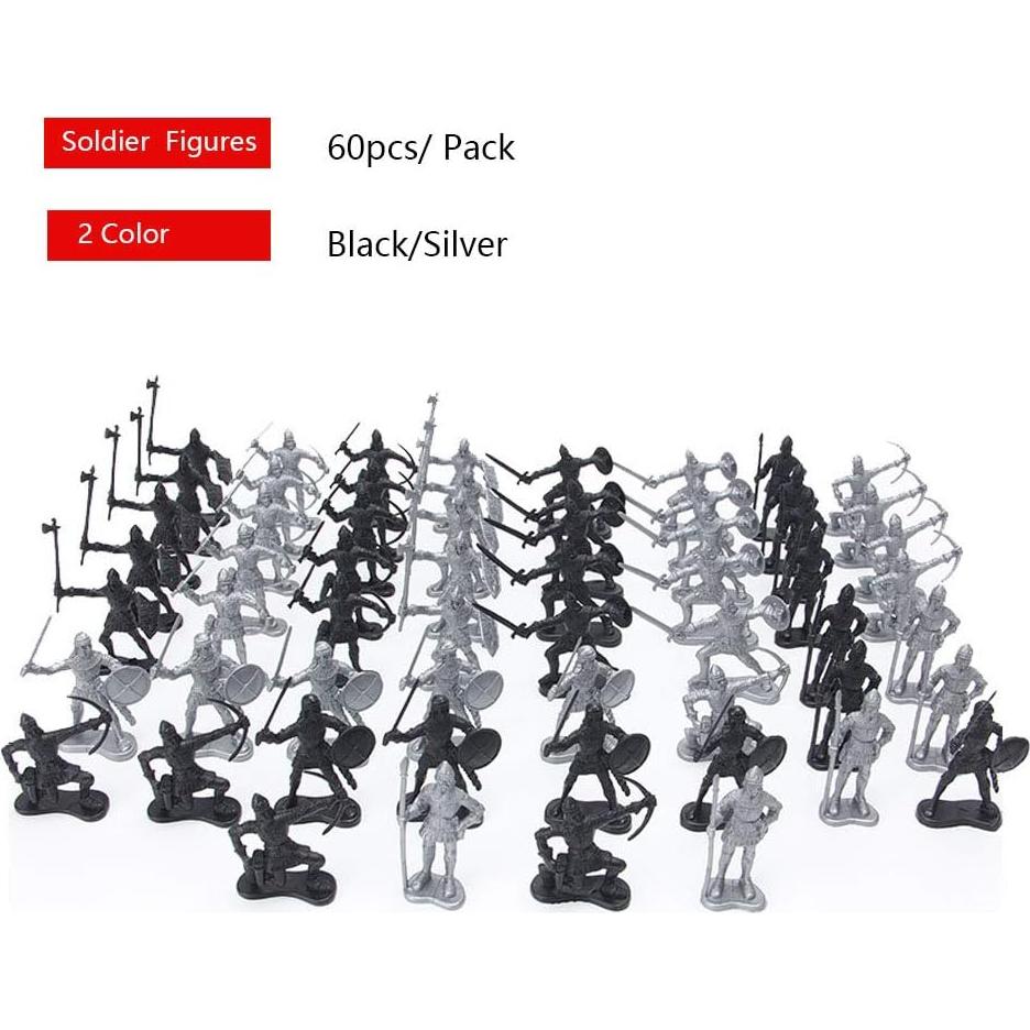 60 Figuras de Soldados Antiguos Lamilla 6 Estilos 6x5 cm