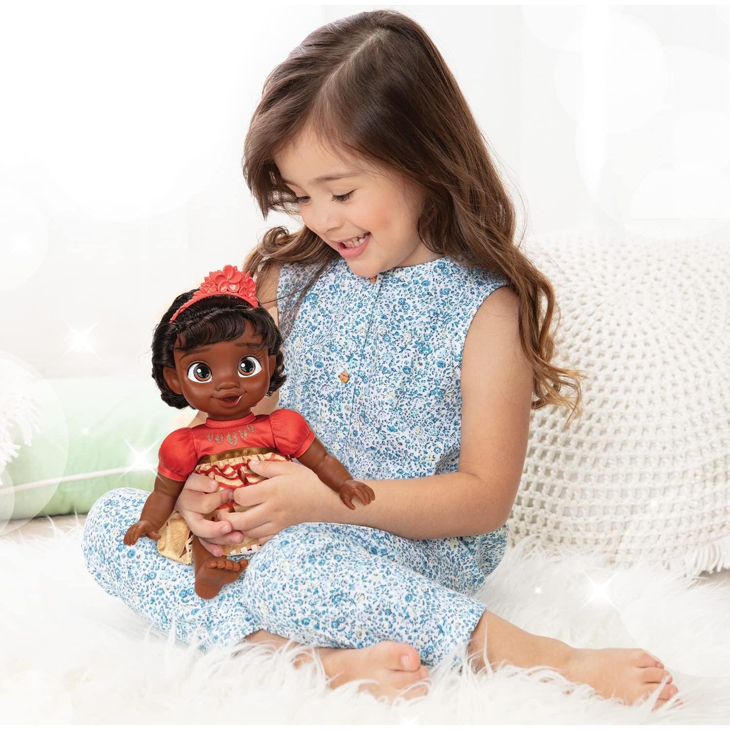 Muñeca Bebé Moana Disney Princess con Biberón y Tiara