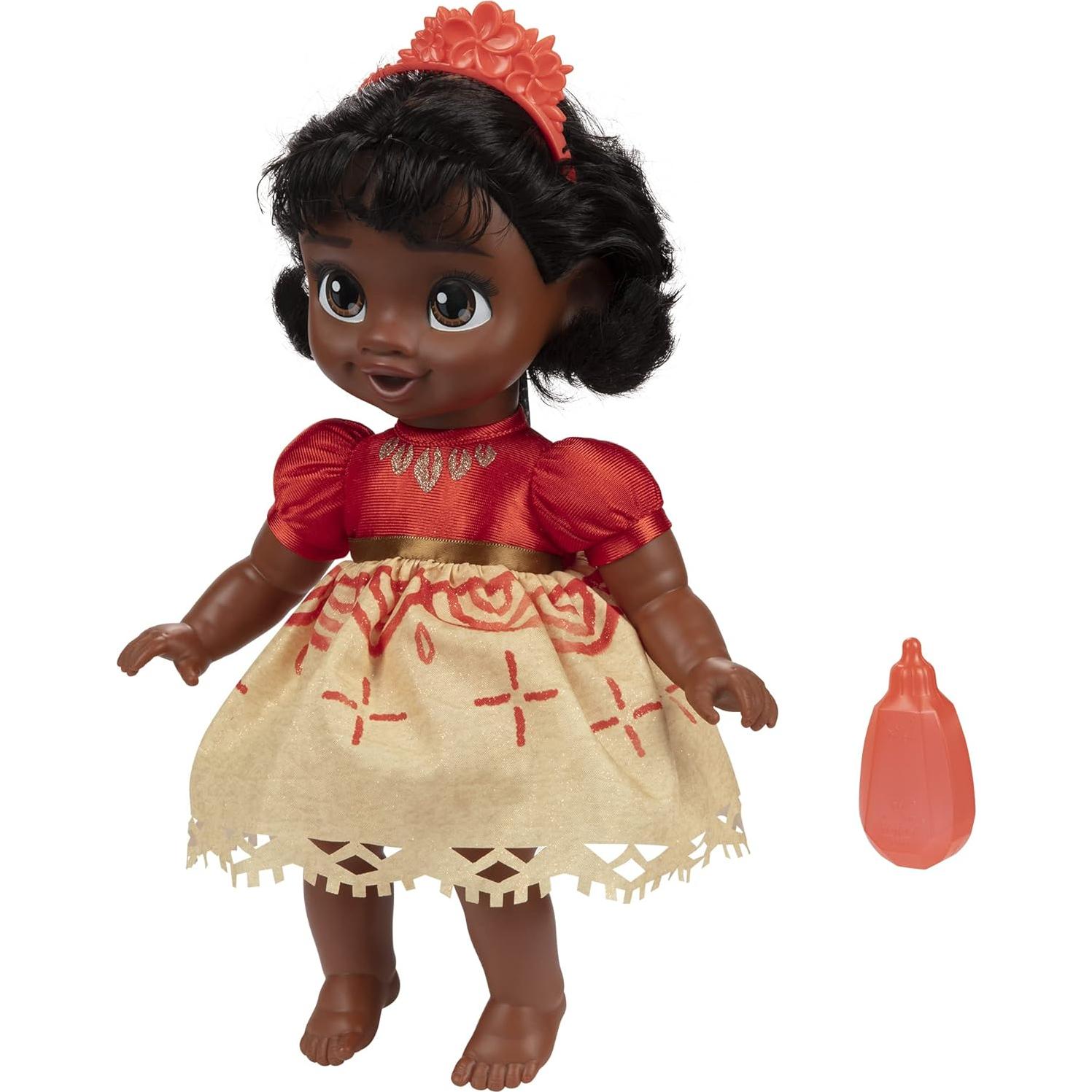 Muñeca Bebé Moana Disney Princess con Biberón y Tiara