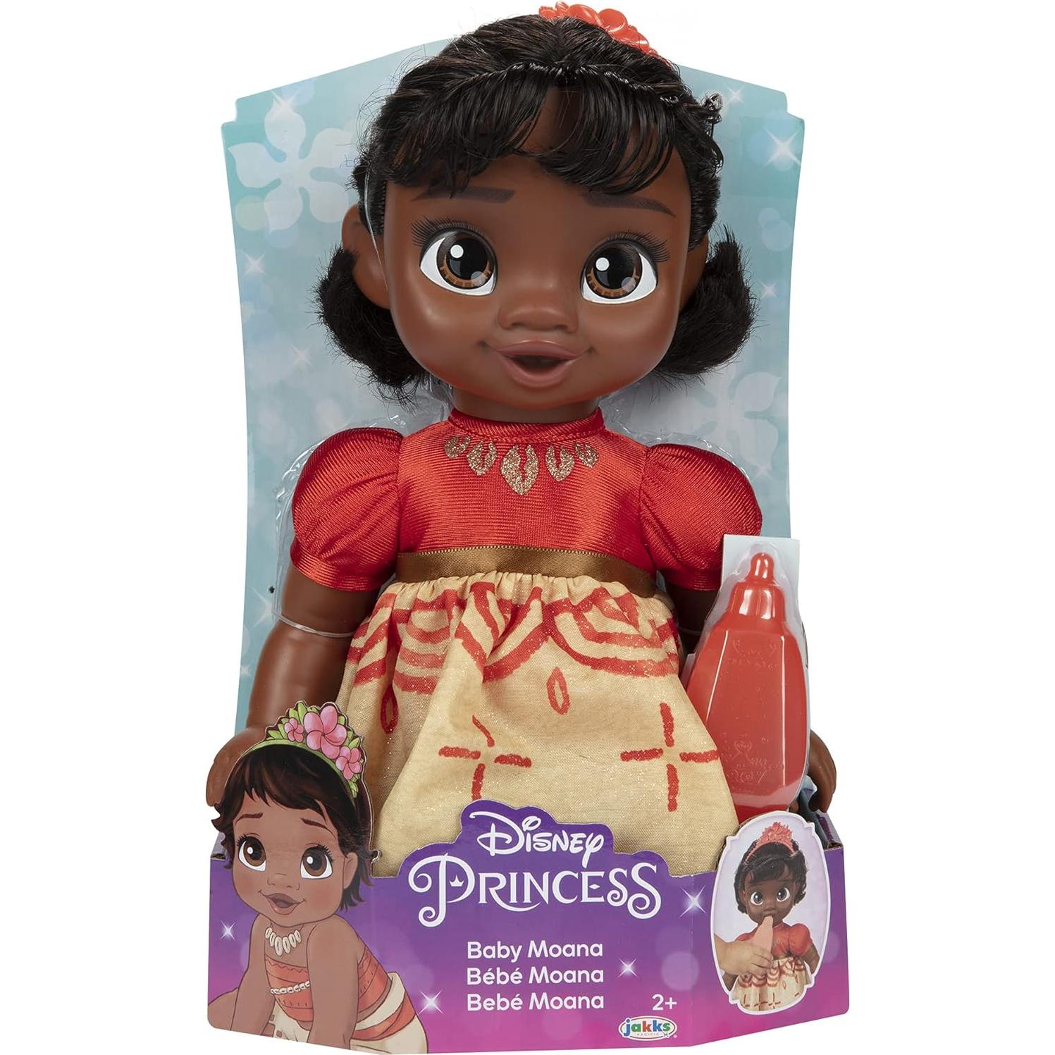 Muñeca Bebé Moana Disney Princess con Biberón y Tiara