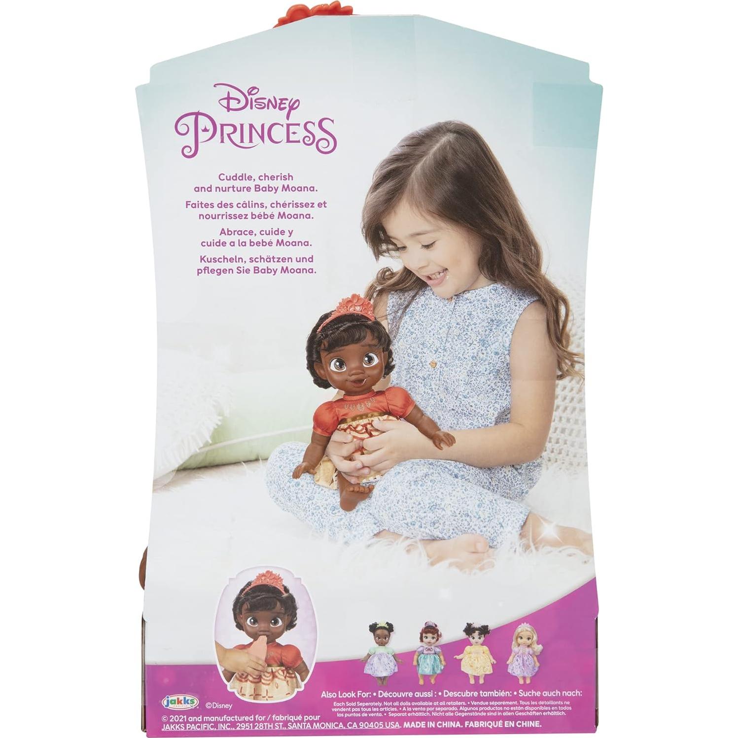 Muñeca Bebé Moana Disney Princess con Biberón y Tiara