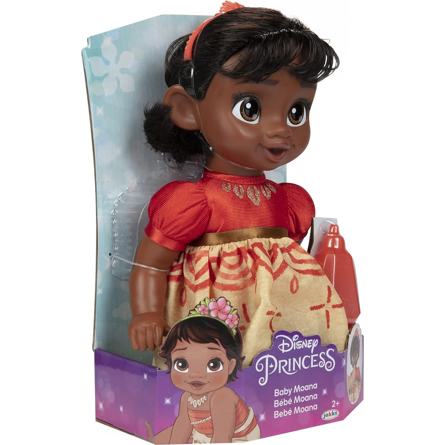 Muñeca Bebé Moana Disney Princess con Biberón y Tiara