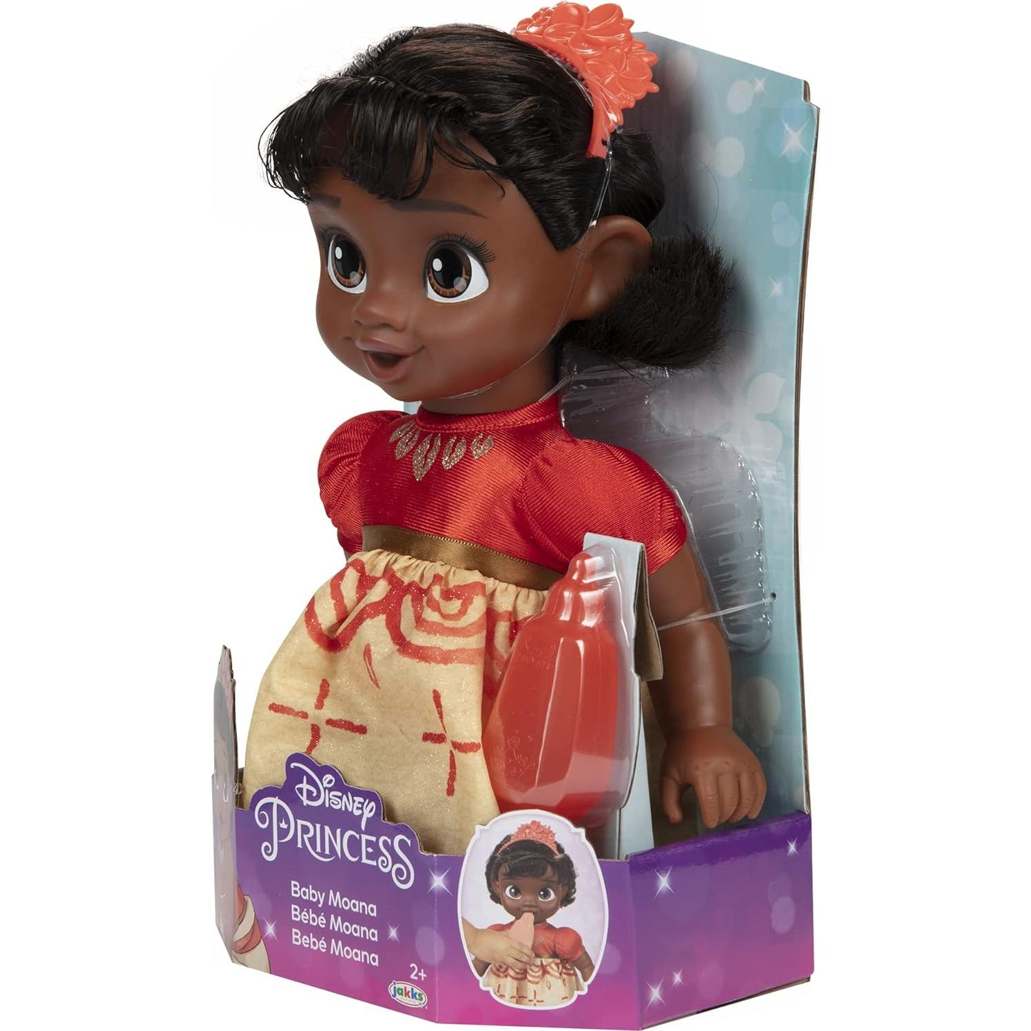 Muñeca Bebé Moana Disney Princess con Biberón y Tiara