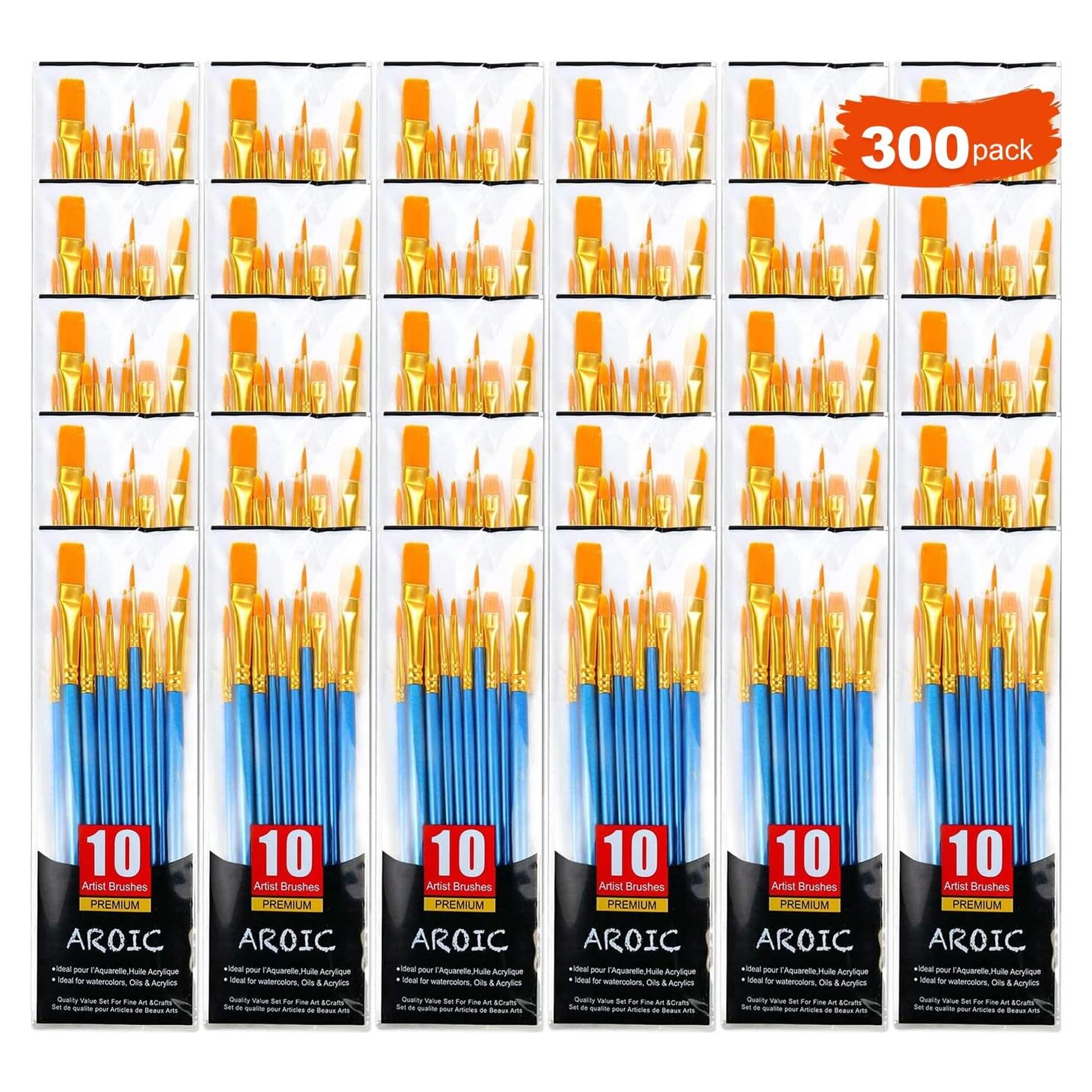 Conjunto de Pinceles AROIC 300 Piezas Nylon para Pintura