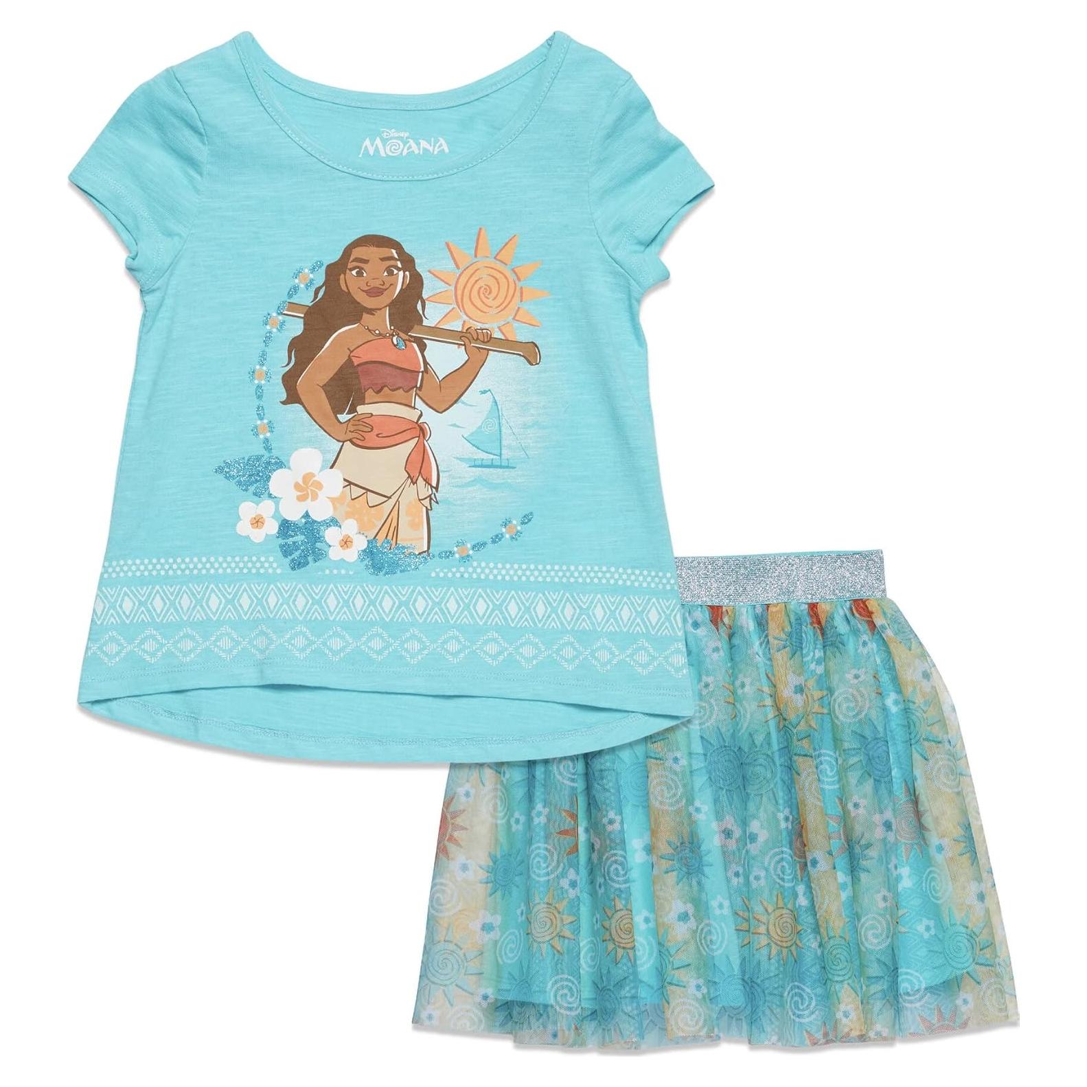 Conjunto camiseta y falda Disney Moana para niñas 5T