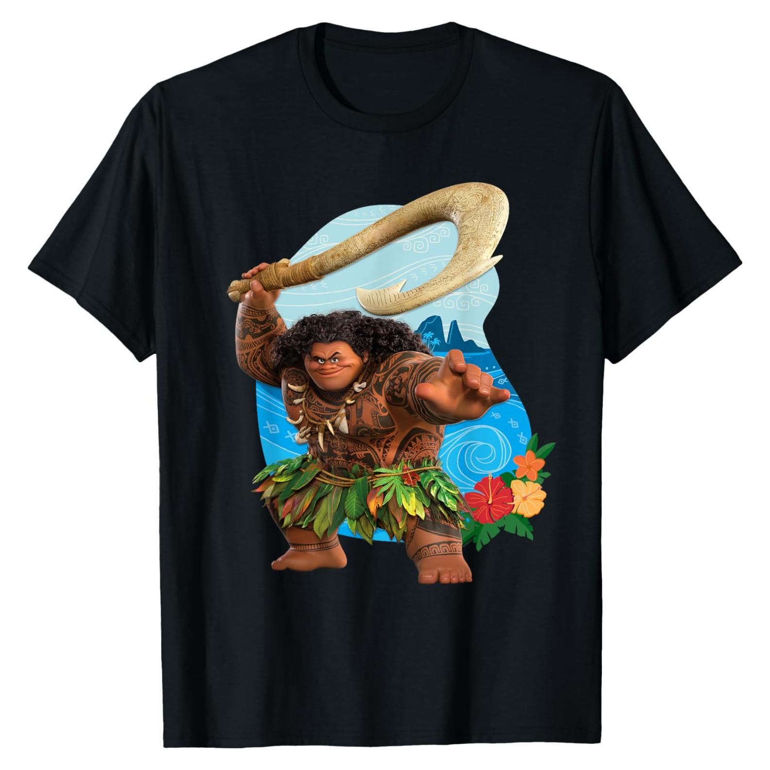 Camiseta oficial Disney Moana 2 Maui con gancho de pescado
