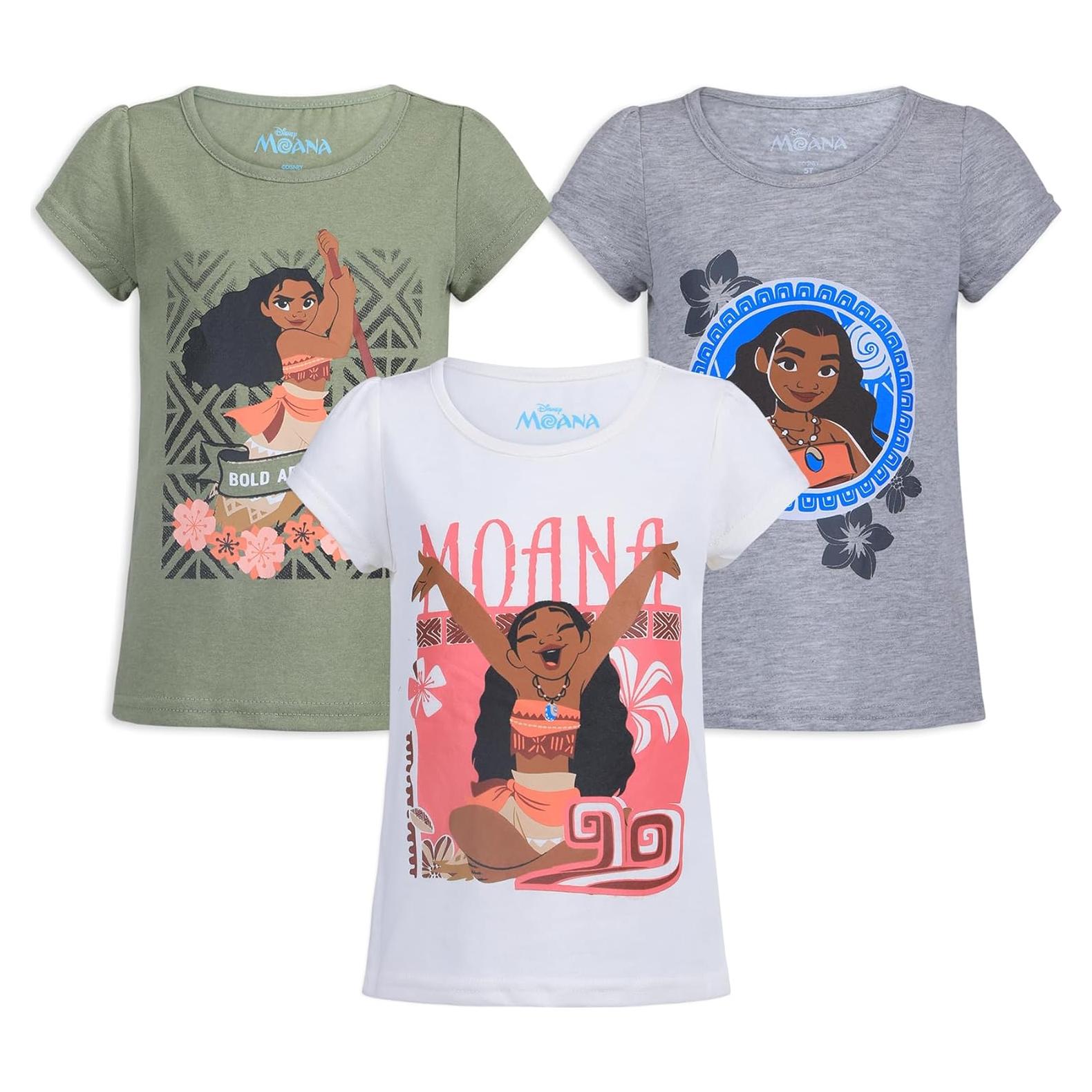 Camisetas de Manga Corta Disney Lilo y Stitch Niñas 3 Pzas