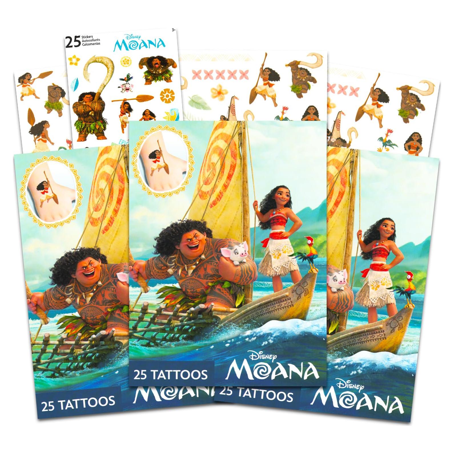 Tatuajes Temporales Moana 75 Piezas - Suministros Fiesta