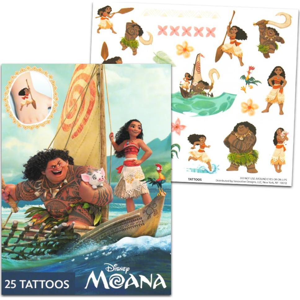 Tatuajes Temporales Moana 75 Piezas - Suministros Fiesta