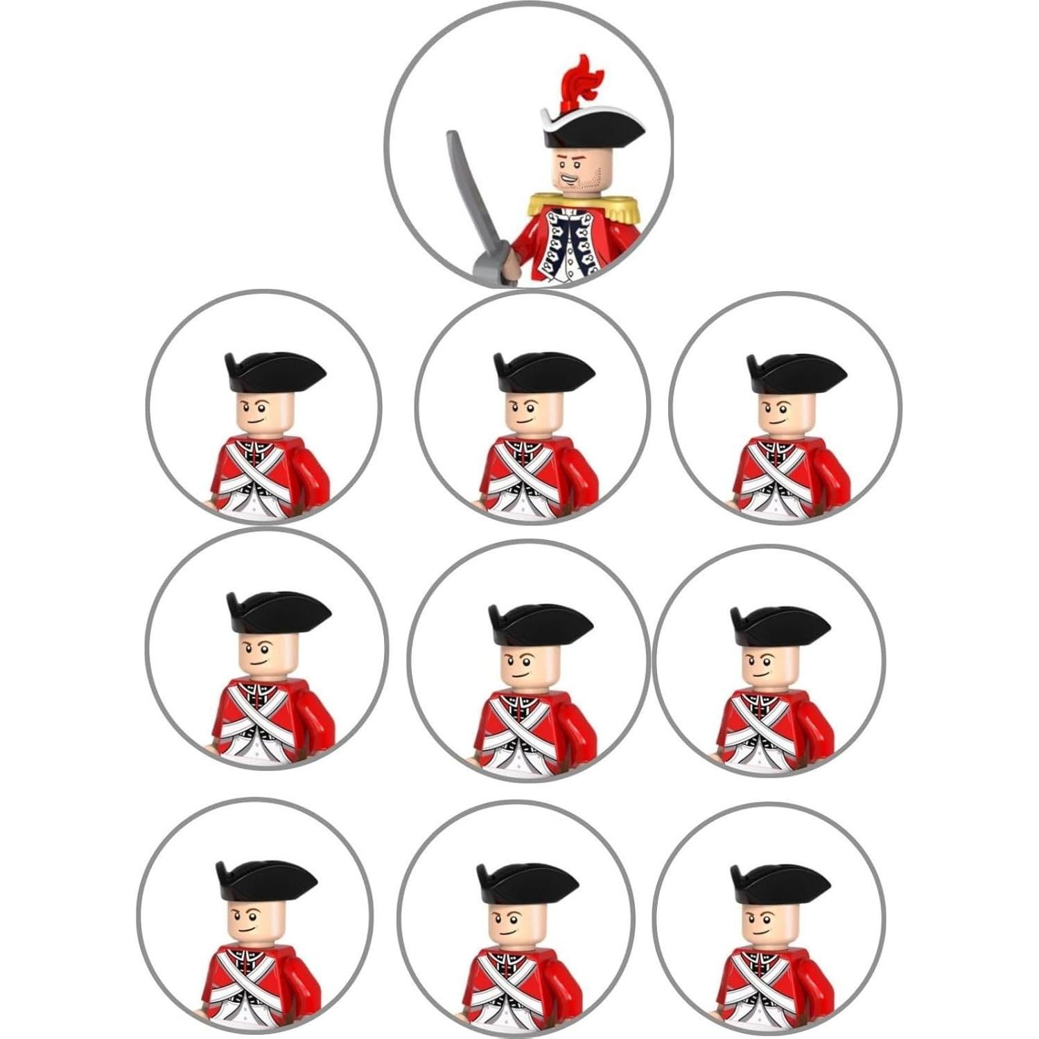 FOTN Revolutionary War Mini Soldiers, 24pc Set Red vs Blue Coats, Battle With 4-Canons