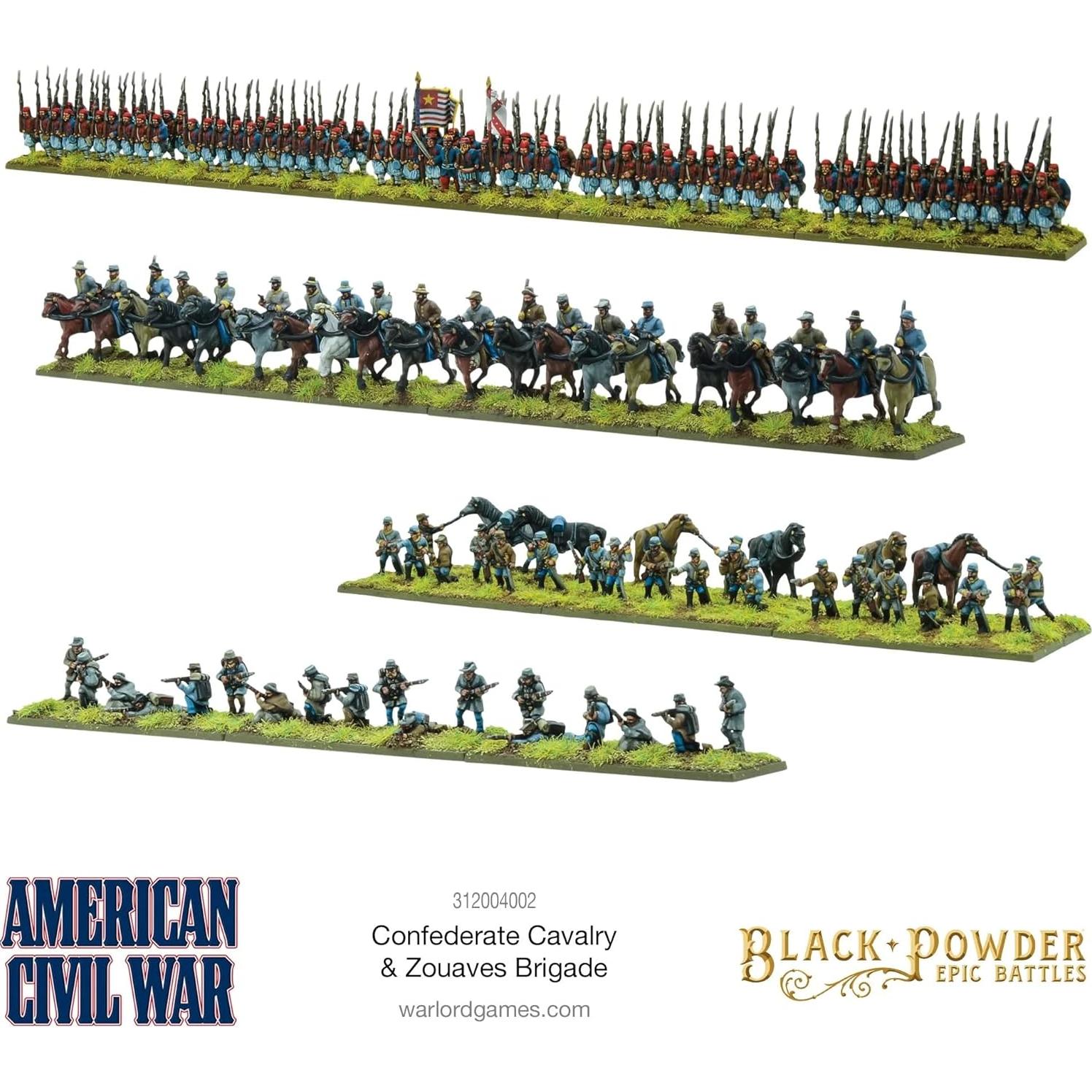 Miniaturas Guerra Civil Americana Warlord 28mm Caballería Confederada