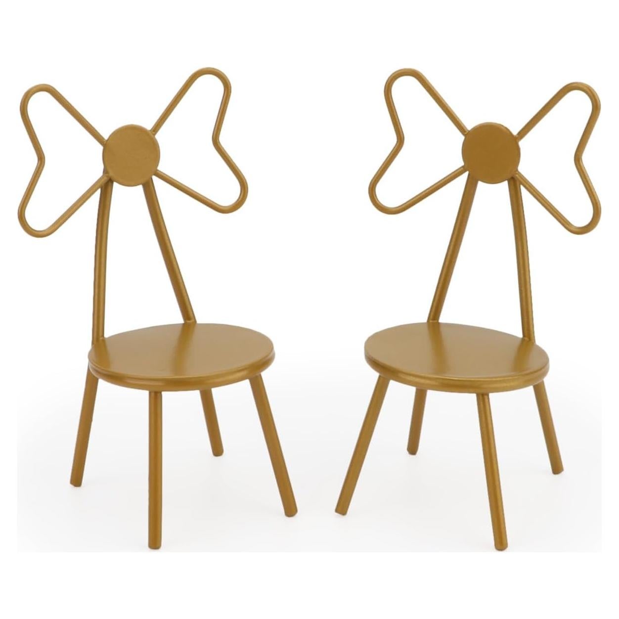 Juego de Sillas Miniatura Cutemini 2 Piezas Amarillo 1:12