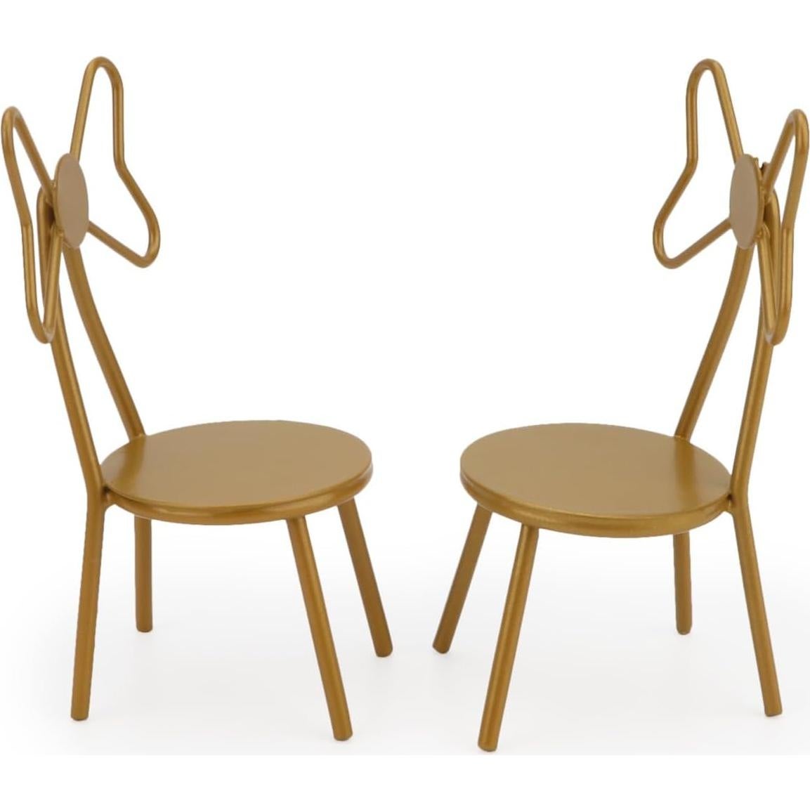 Juego de Sillas Miniatura Cutemini 2 Piezas Amarillo 1:12