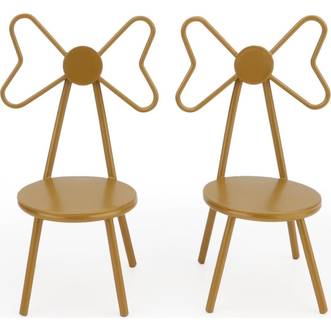 Juego de Sillas Miniatura Cutemini 2 Piezas Amarillo 1:12