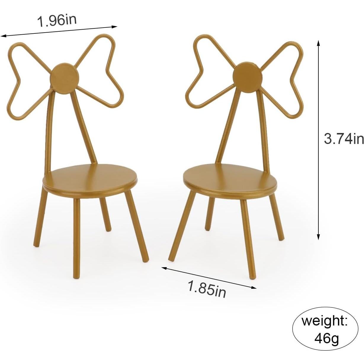 Juego de Sillas Miniatura Cutemini 2 Piezas Amarillo 1:12