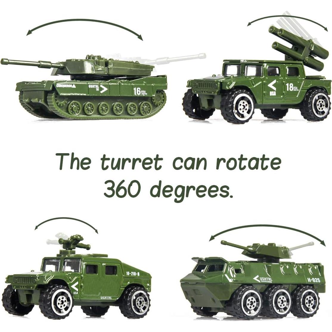 Juego de 18 vehículos militares Singer con tanques y soldados