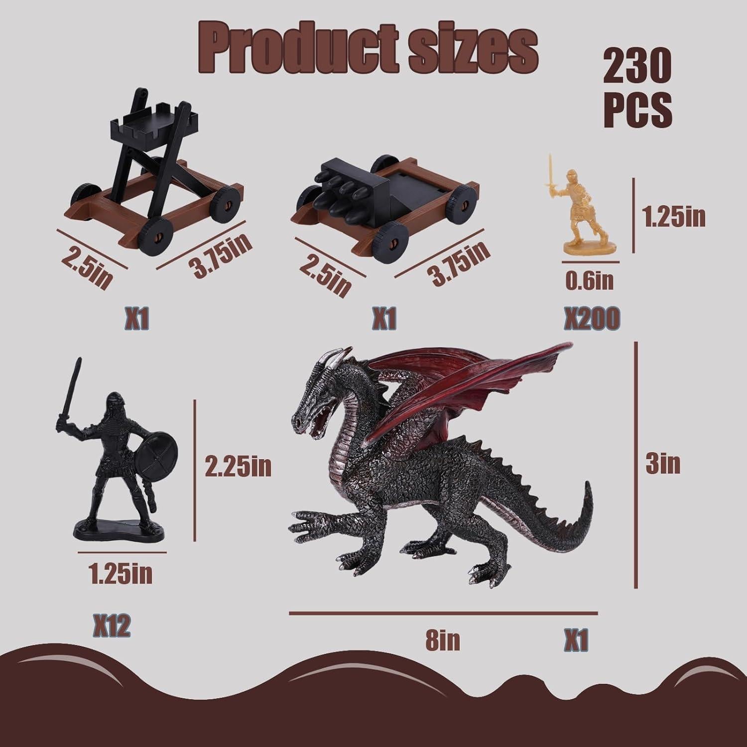 Juego de Figuras de Acción 3 Nutrias Dragón Medieval 230PCS