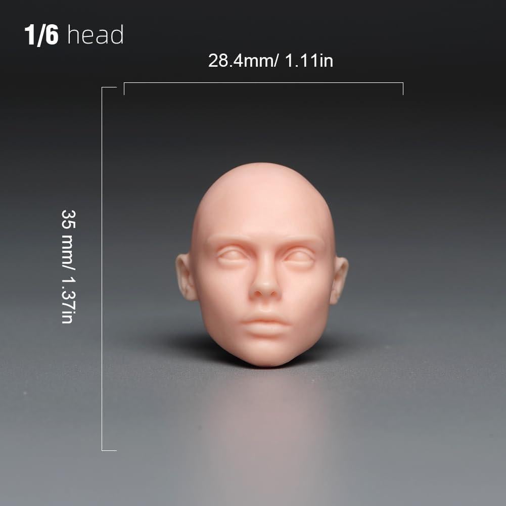 Escultura Cabeza Femenina 1/6 RoofWorld PVC para Figura de Acción