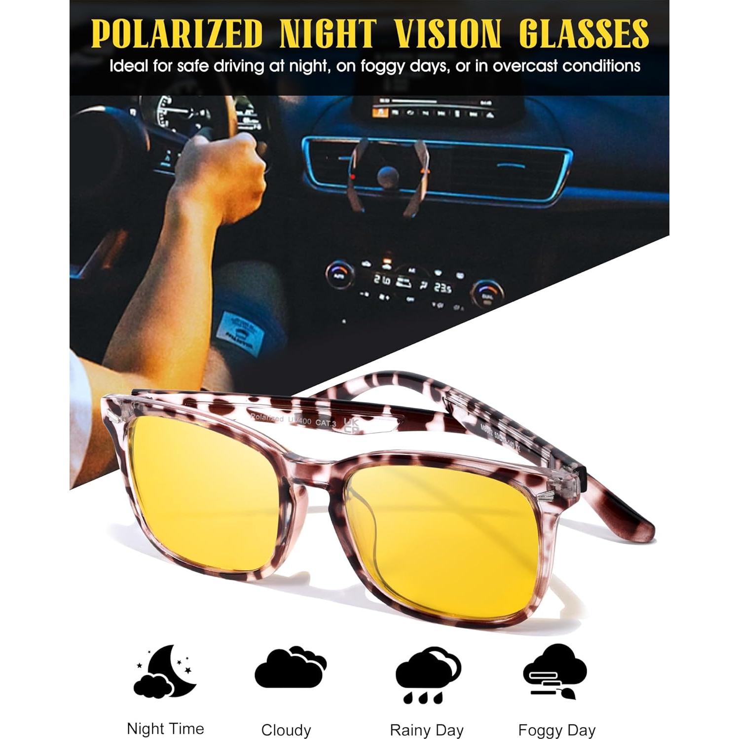 Gafas de Visión Nocturna FIMILU Unisex Amarillas UV400