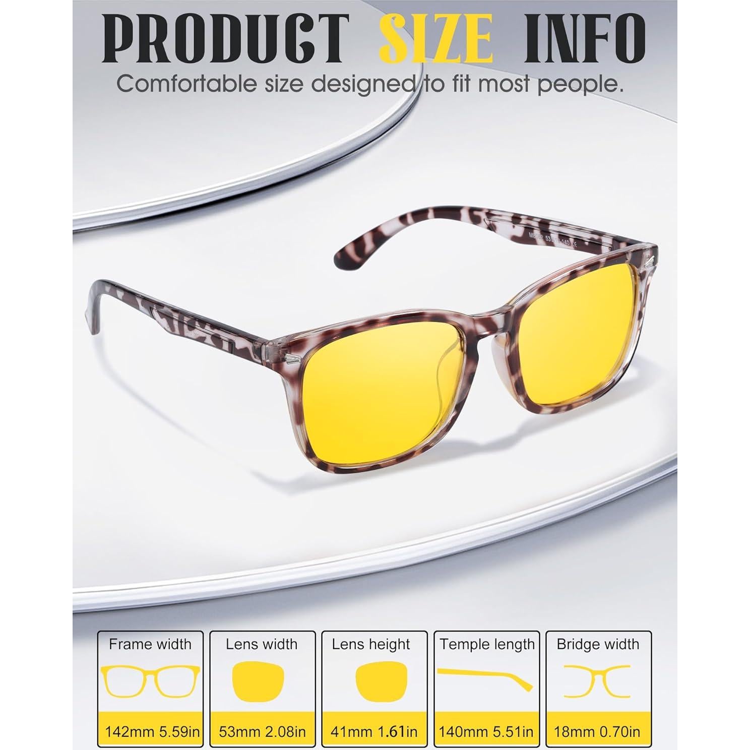 Gafas de Visión Nocturna FIMILU Unisex Amarillas UV400