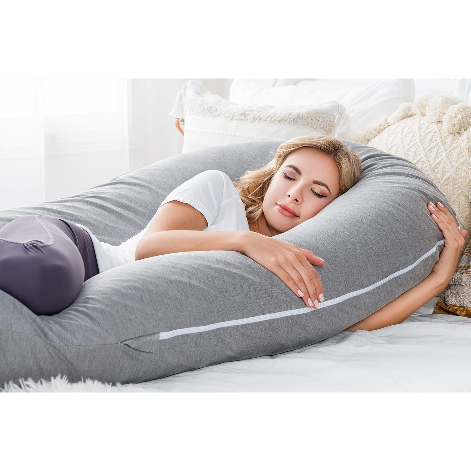 Almohada de Embarazo Meiz 165 cm Enfriadora Gris