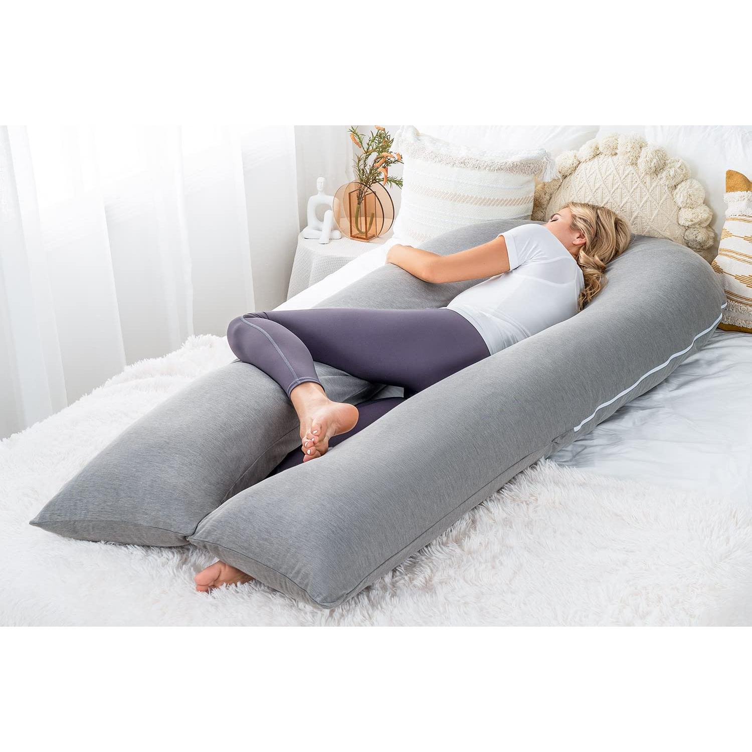 Almohada de Embarazo Meiz 165 cm Enfriadora Gris