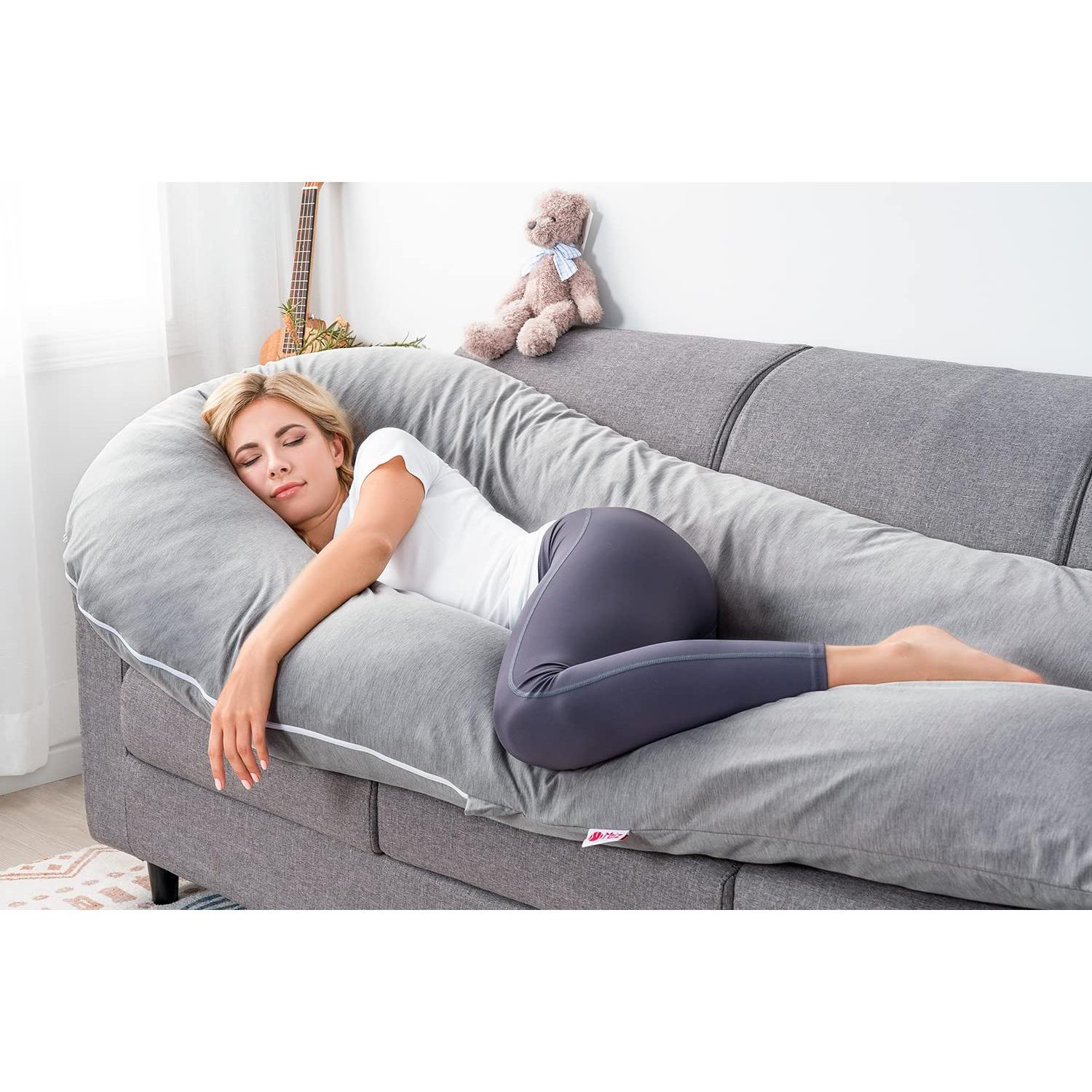 Almohada de Embarazo Meiz 165 cm Enfriadora Gris