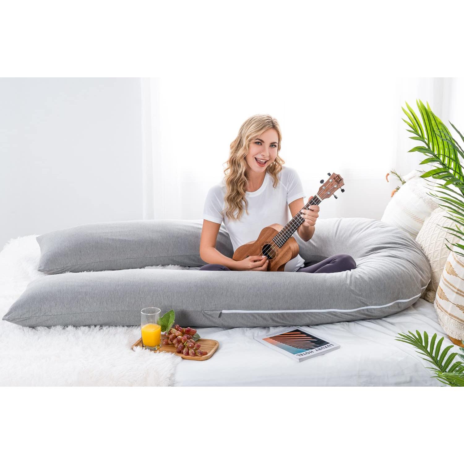 Almohada de Embarazo Meiz 165 cm Enfriadora Gris