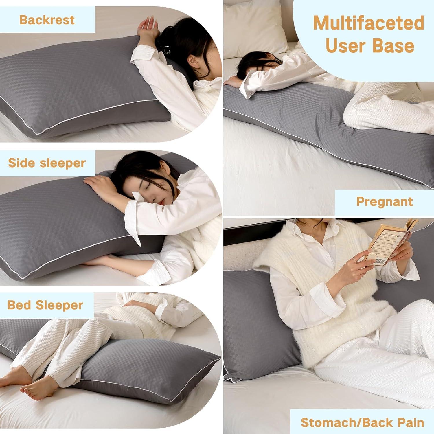 Almohada Corporal Refrigerante YZ HOME 20x54 Pulgadas Gris