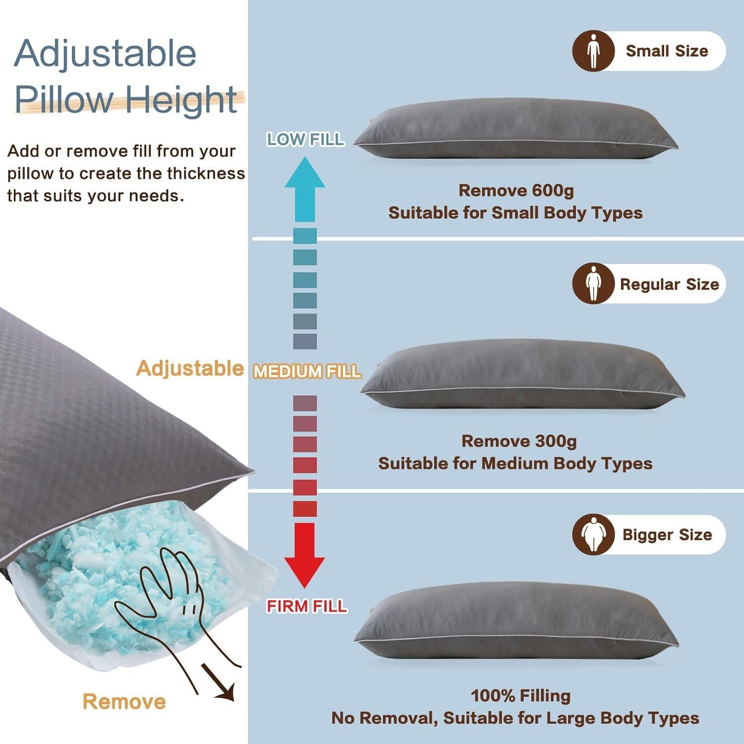 Almohada Corporal Refrigerante YZ HOME 20x54 Pulgadas Gris