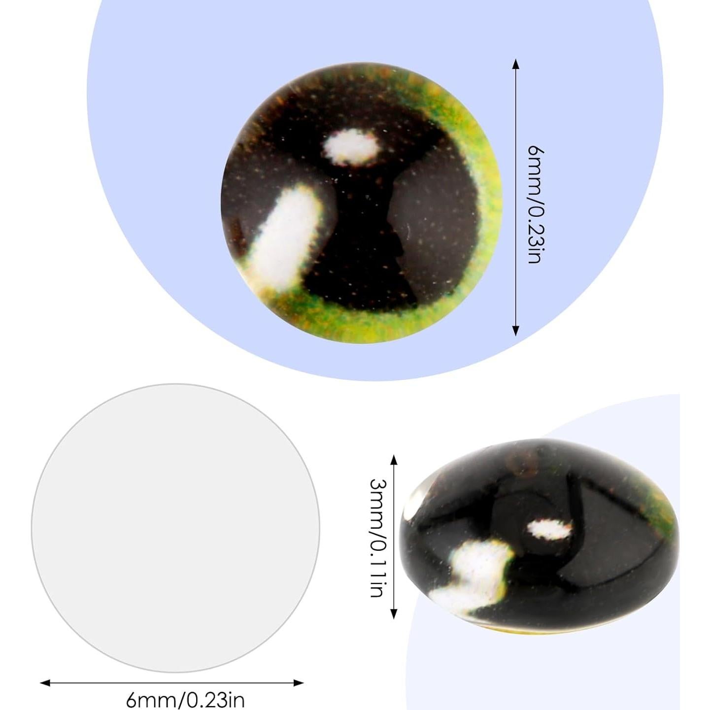 100 Ojos de Vidrio 6mm para Manualidades DIVINA VITAE