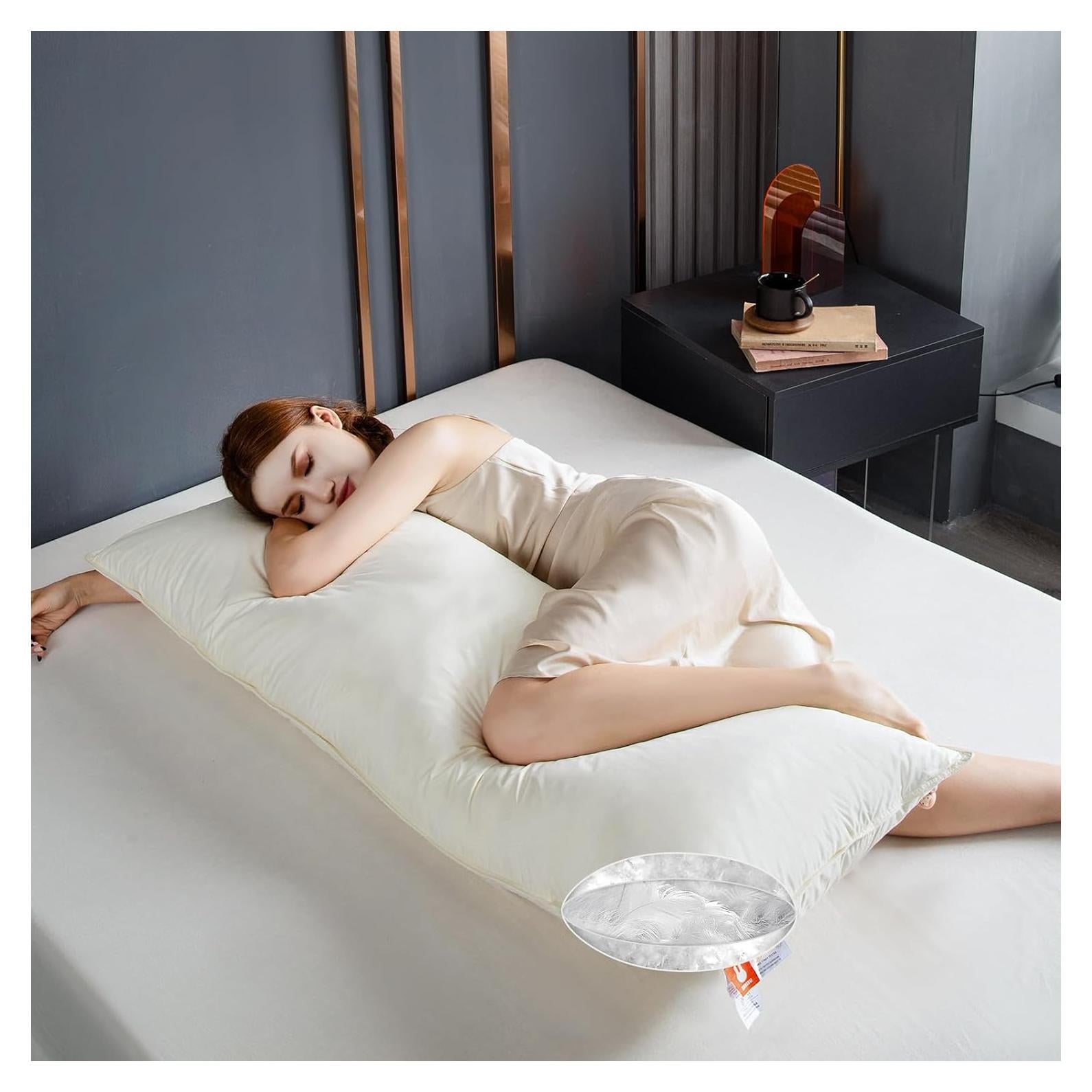 Almohada Corporal ZUBISU 20x137 cm Plumas de Ganso Firme