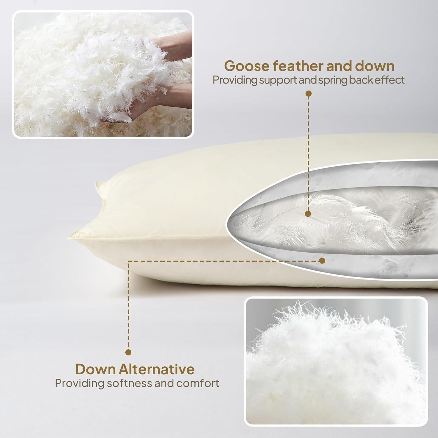 Almohada Corporal ZUBISU 20x137 cm Plumas de Ganso Firme