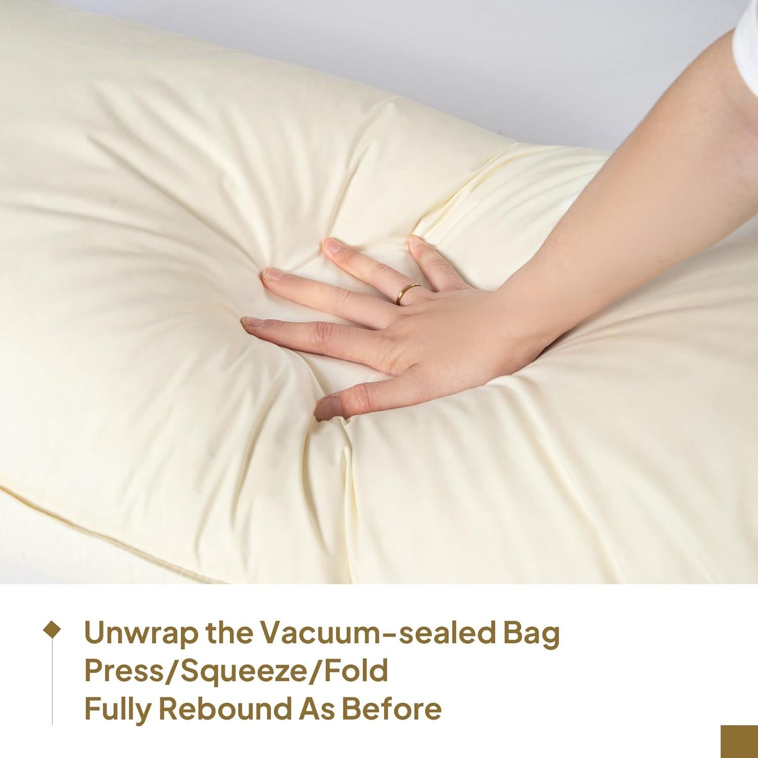 Almohada Corporal ZUBISU 20x137 cm Plumas de Ganso Firme