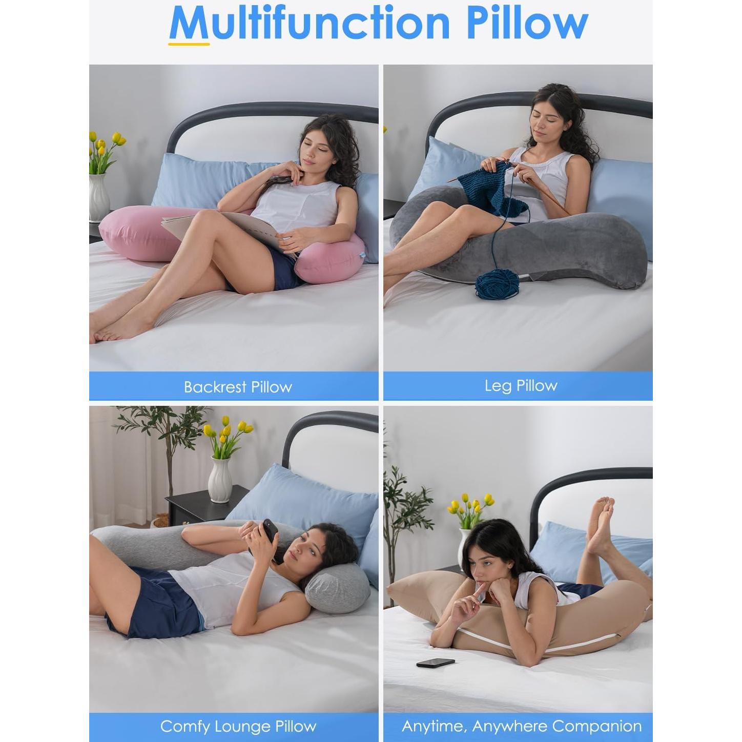 Almohada Corporal QUEEN ROSE 104 cm Soporte Lado Gris