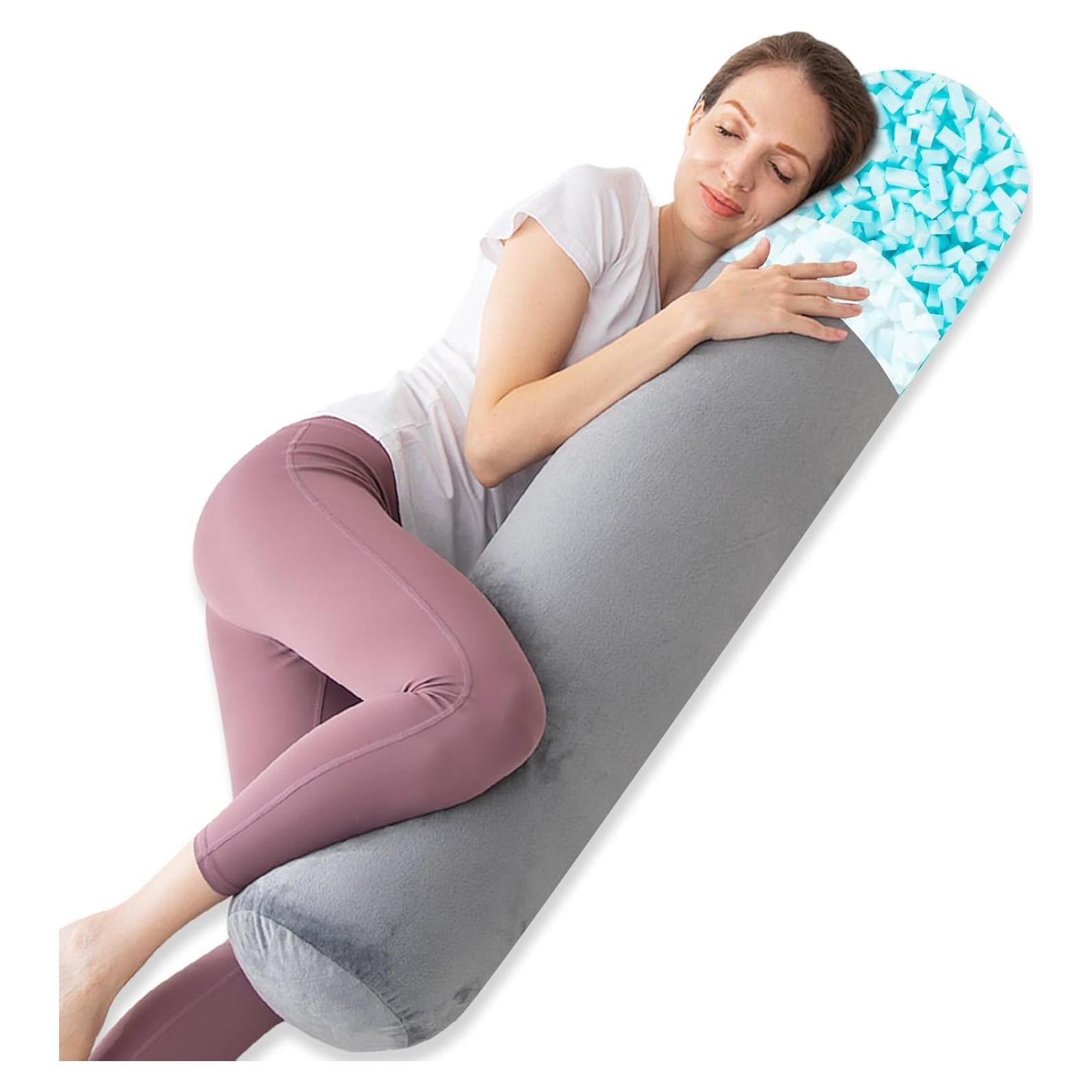 Almohada Corporal Cilíndrica 1 MIDDLE ONE Espuma Viscoelástica 119x20 cm Gris