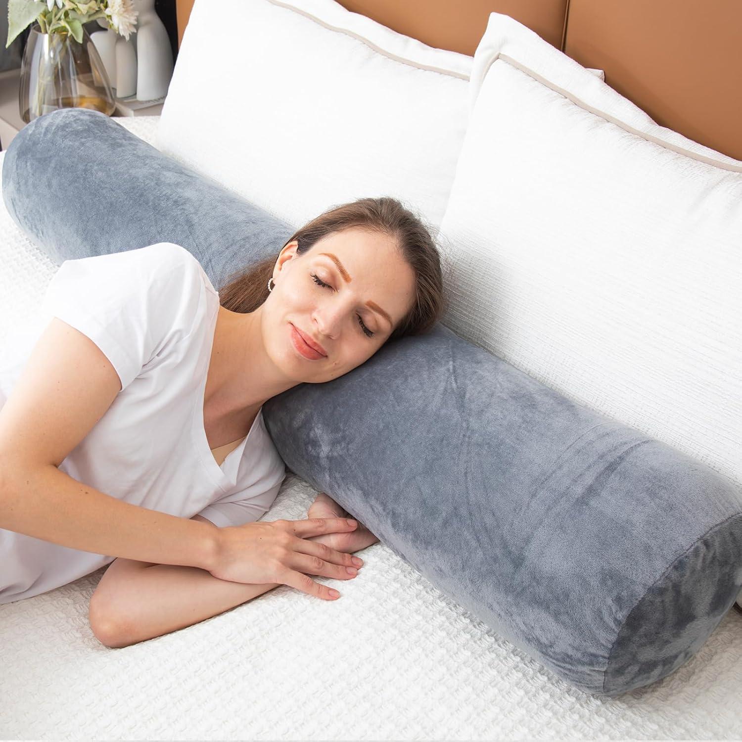 Almohada Corporal Cilíndrica 1 MIDDLE ONE Espuma Viscoelástica 119x20 cm Gris