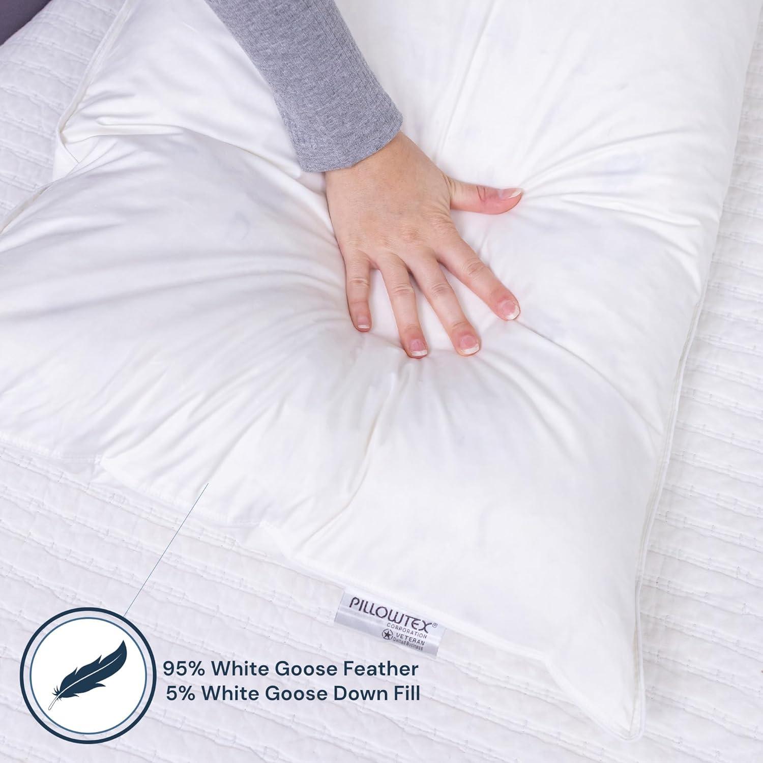 Almohada Corporal Pillowtex 20x60 cm Plumas Ganso Blanco