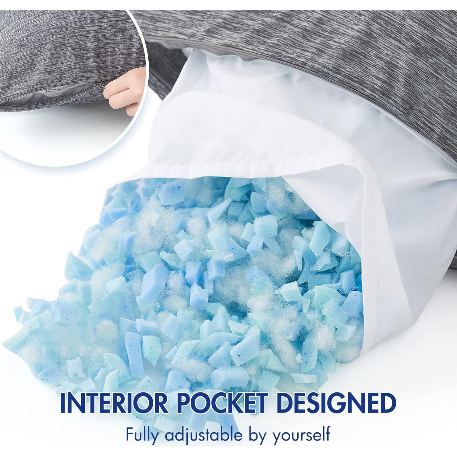 Almohada Corporal MIULEE Espuma Memoria 50,8x137,2 cm Gris