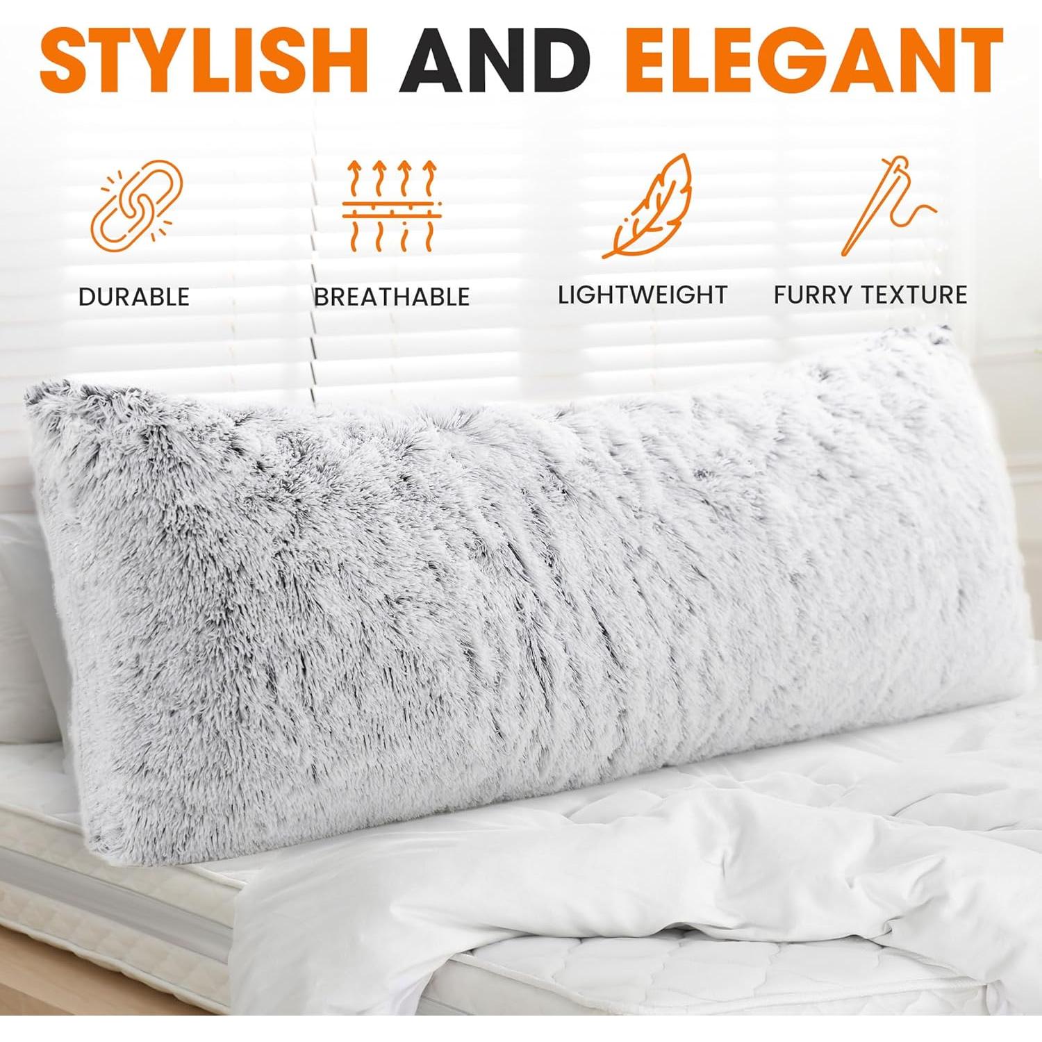 Cojín de Cuerpo Largo Cheer Collection 50x137 cm Gris