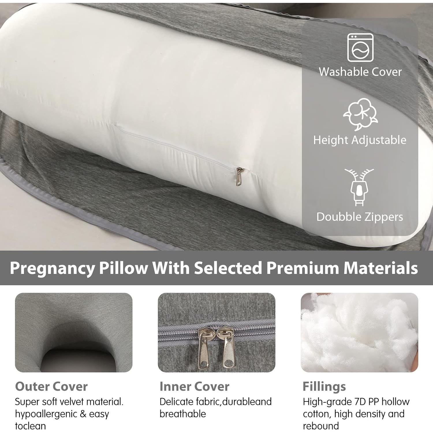 Almohada de Maternidad Elover 57" Refrigerante Gris Oscuro