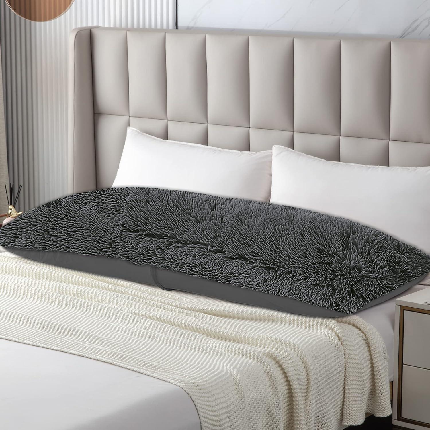 Funda de Almohada Corporal ROLJZTY 21x54 cm Gris Oscuro