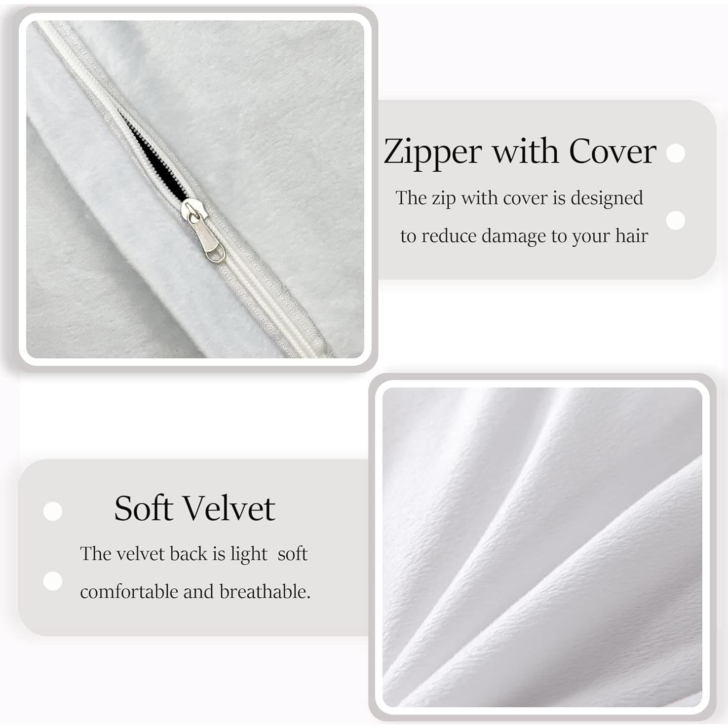 Funda de Almohada Corporal ROLJZTY 21x54 cm Gris Oscuro