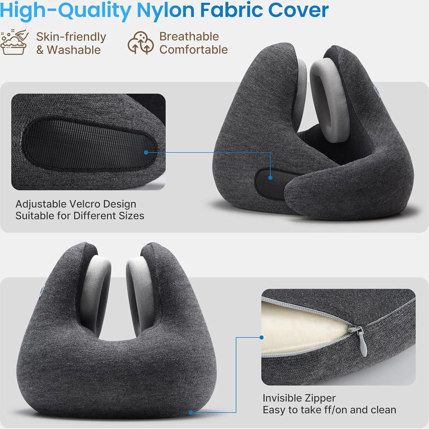 Almohada de Cuello RENPHO con Auriculares y Soporte 360°