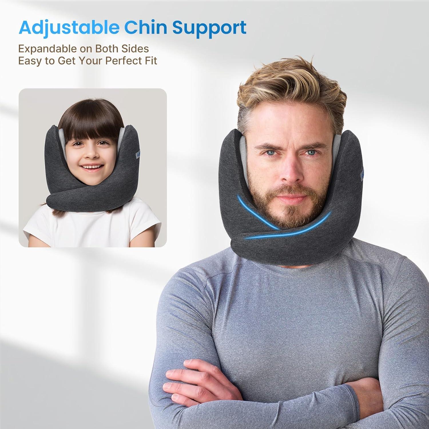 Almohada de Cuello RENPHO con Auriculares y Soporte 360°